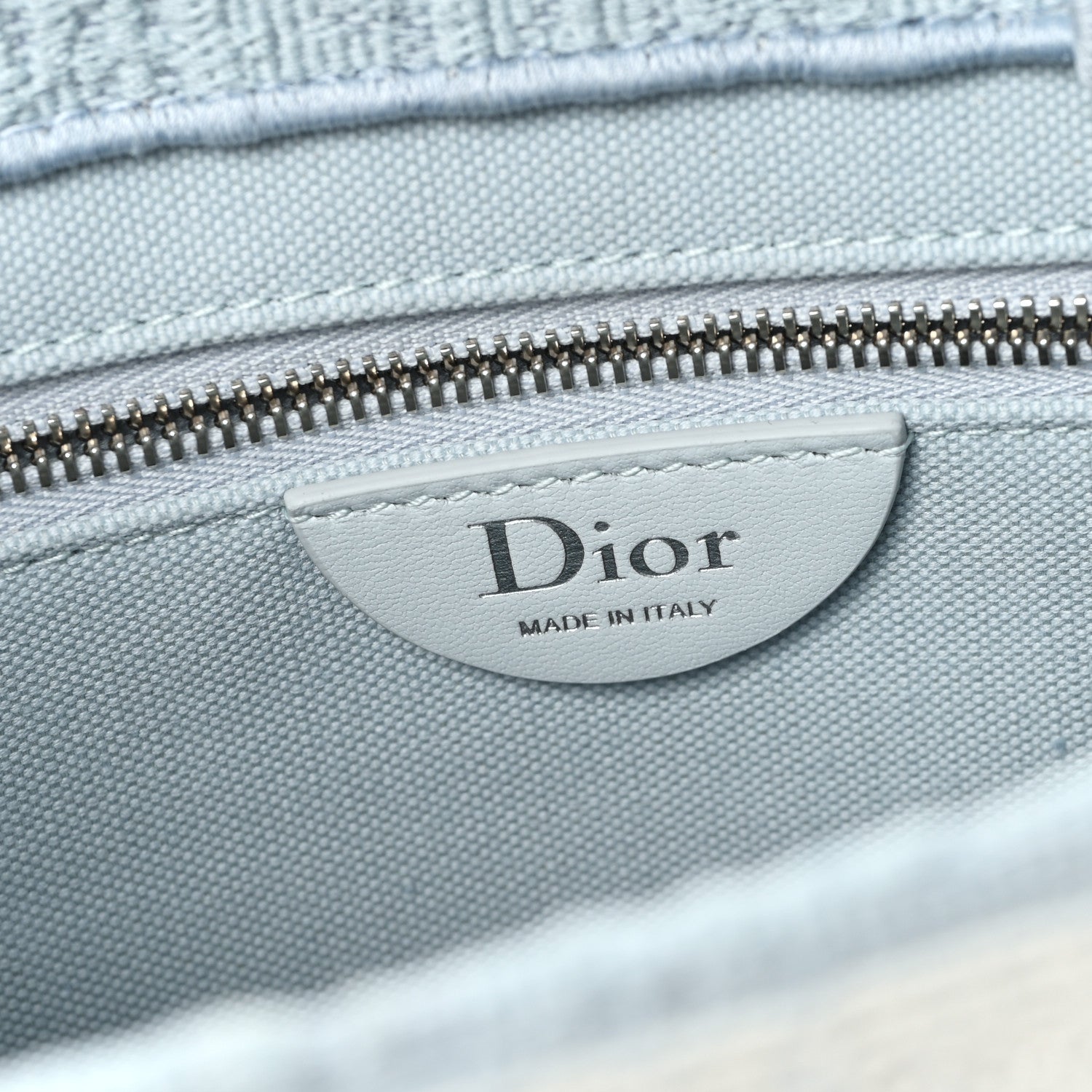 Christian Dior Oblique Embroidered Lace Dior Medallion Small Book Tote With Strap Celestial Blue White 6 of 10
