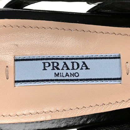 Prada Spazzolato Metal Triangle Logo 55mm Slingback Pumps 39.5 Black 7 of 10