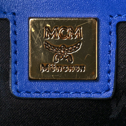 MCM Visetos Studded Medium Stark M Logo Collection Backpack Blue 5 of 12