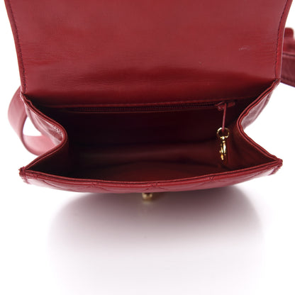 Chanel Lambskin Quilted Flap Waist Belt Bag 95 38 Red 5 of 12
