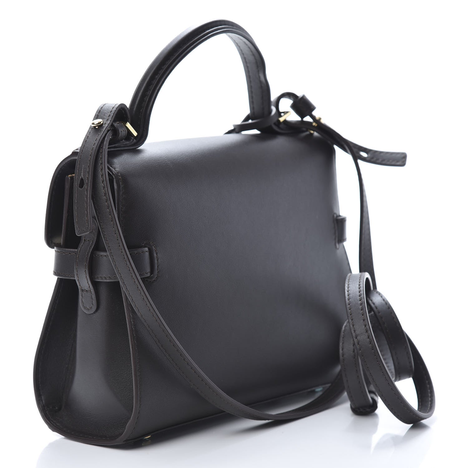 Delvaux Smooth Calfskin Mini Tempete Satchel Brown 3 of 10