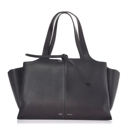 Celine Baby Grained Calfskin Medium Tri-Fold Bag Black 1 of 9