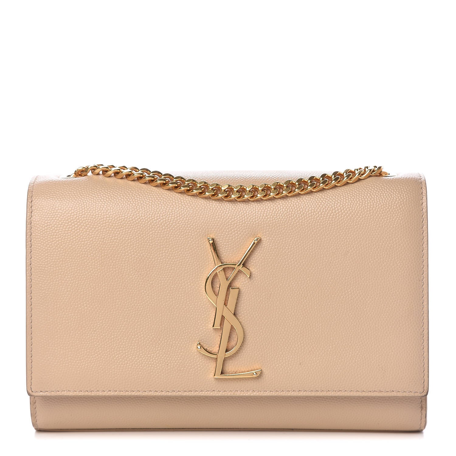 Saint Laurent Grain De Poudre Small Monogram Kate Satchel Nude Powder 1 of 14