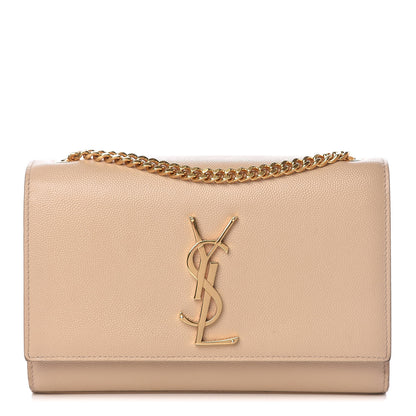 Saint Laurent Grain De Poudre Small Monogram Kate Satchel Nude Powder 1 of 14