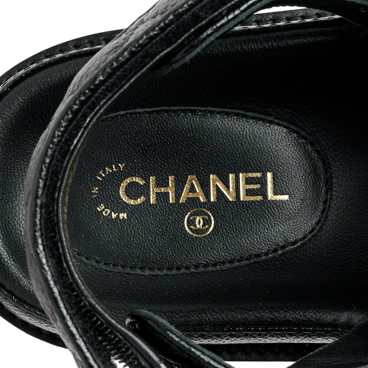 Grained Calfskin Velcro Dad Sandals 39.5 Black