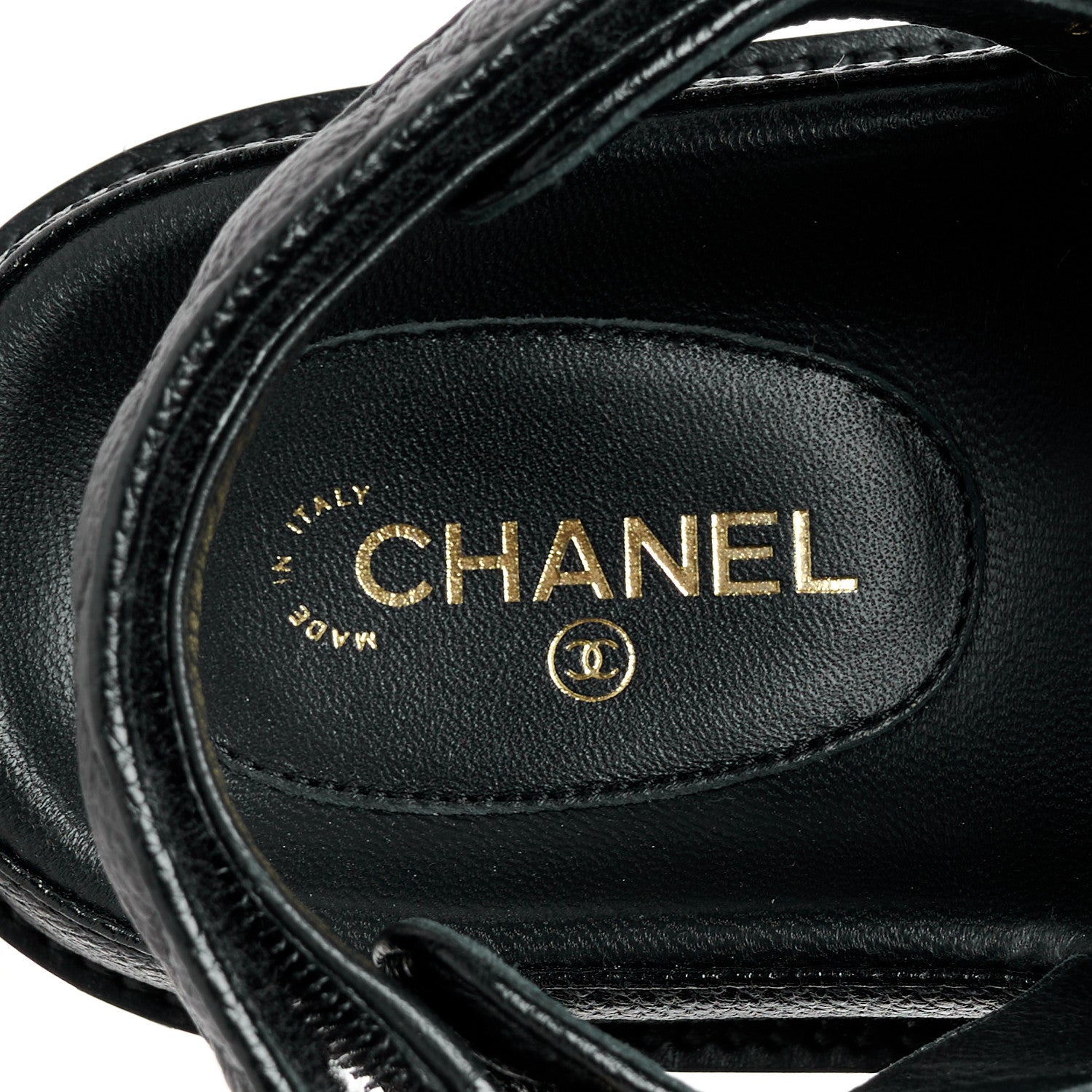 Chanel Grained Calfskin Velcro Dad Sandals 39.5 Black 7 of 10