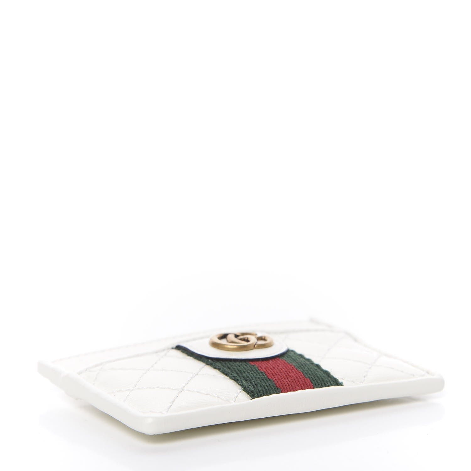 Gucci Calfskin Web Stitched Ophidia Card Holder Off White 4 of 7