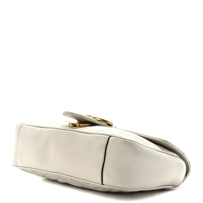 Gucci Calfskin Matelasse Small GG Marmont Shoulder Bag White 9 of 11