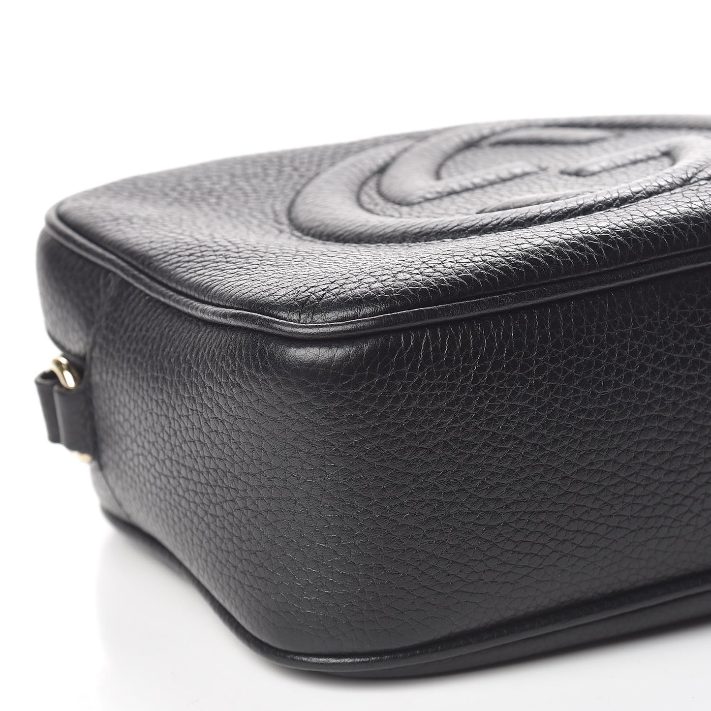 Pebbled Calfskin Small Soho Disco Bag Black