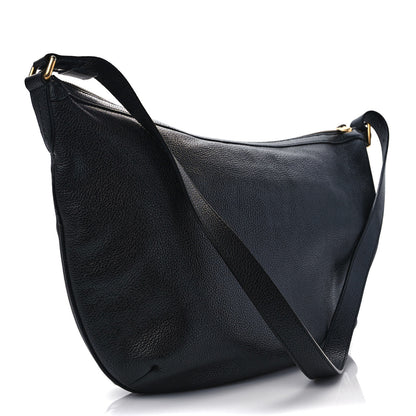 Gucci Grained Calfskin Logo Half Moon Hobo Black 2 of 8