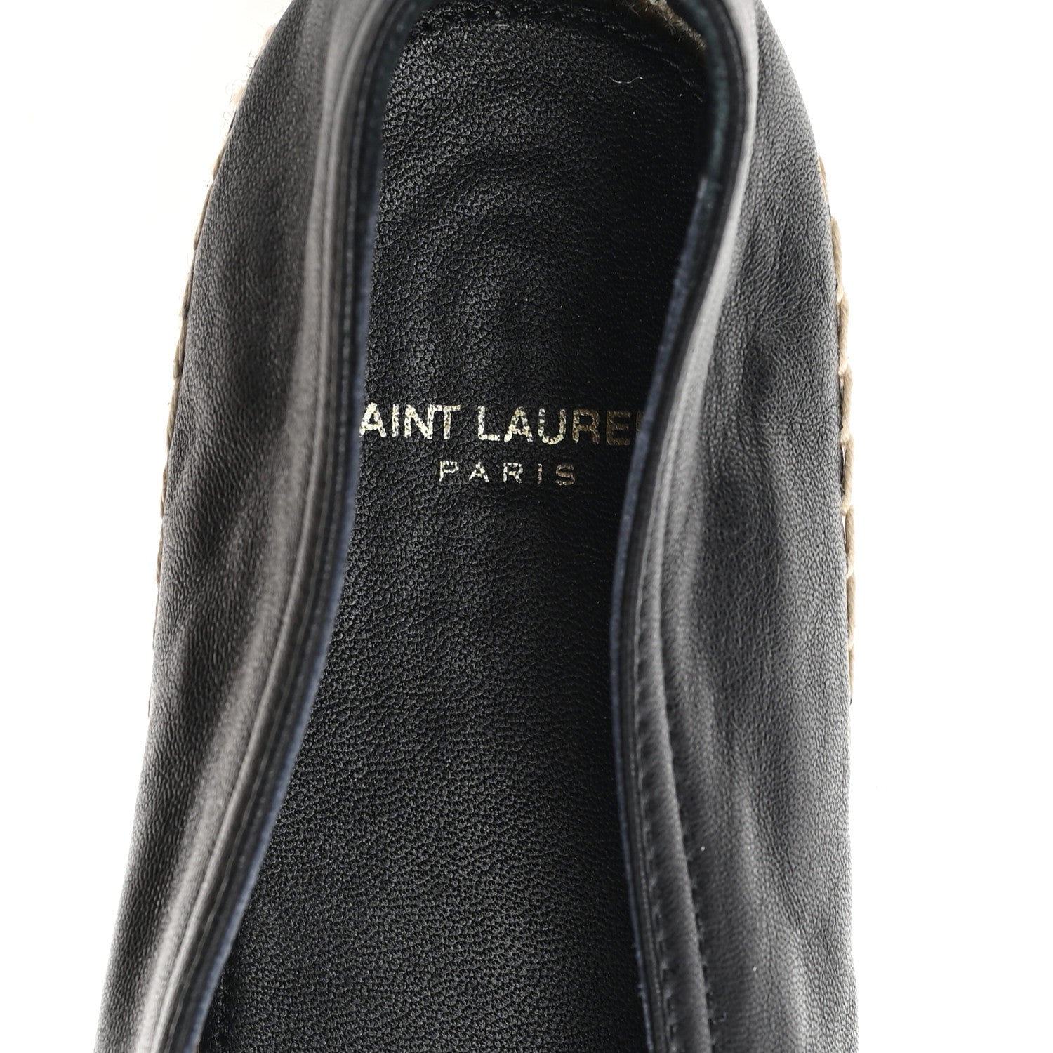 Saint Laurent Lambskin Monogram Espadrilles 40 Black 8 of 10