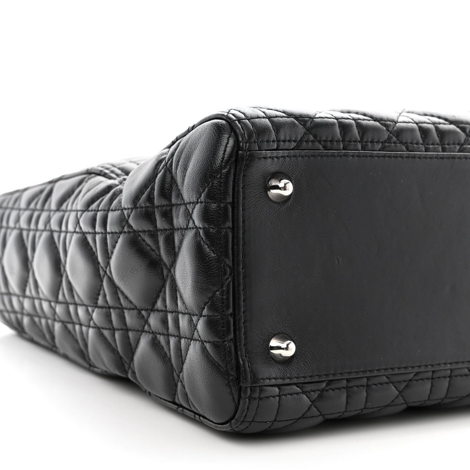 Christian Dior Lambskin Cannage Large Lady Dior Black 9 of 13