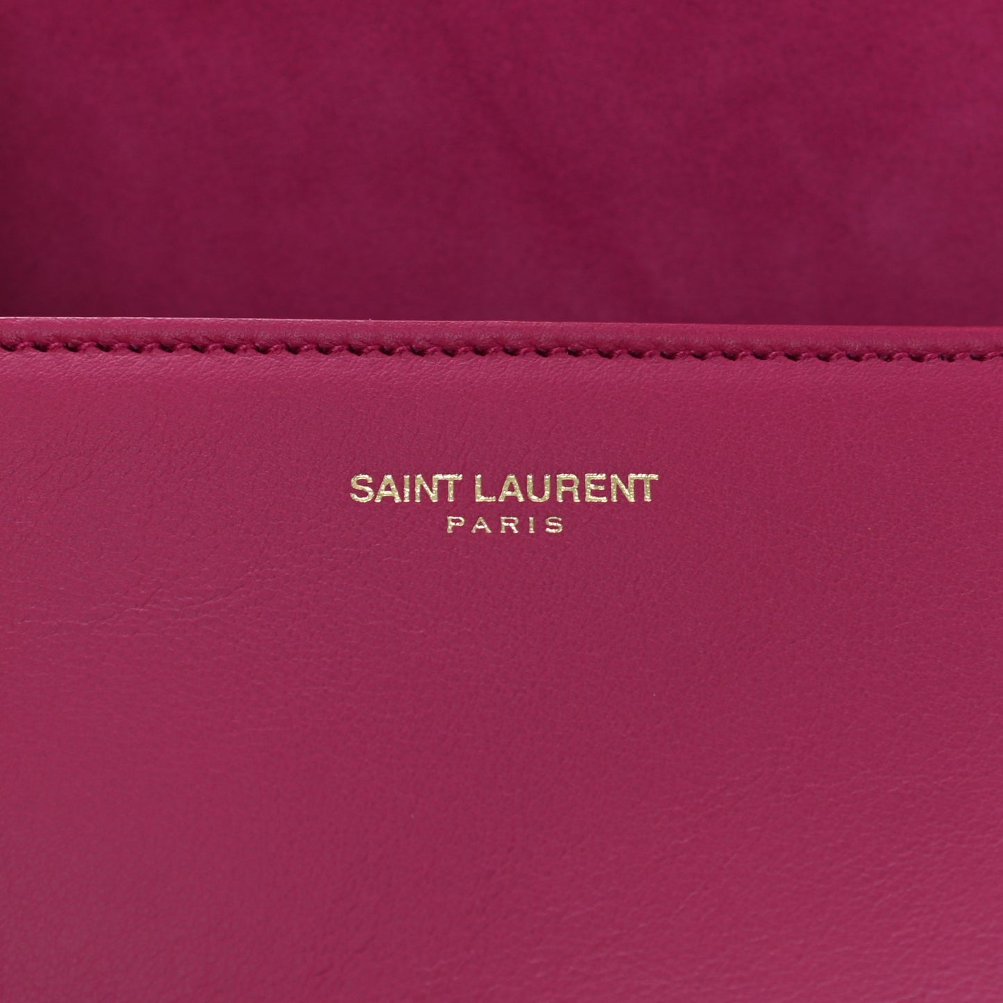 Calfskin Classic Y Ligne Clutch Fuchsia