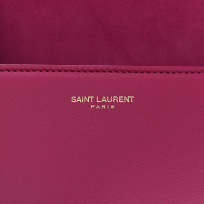 Saint Laurent Calfskin Classic Y Ligne Clutch Fuchsia 6 of 9