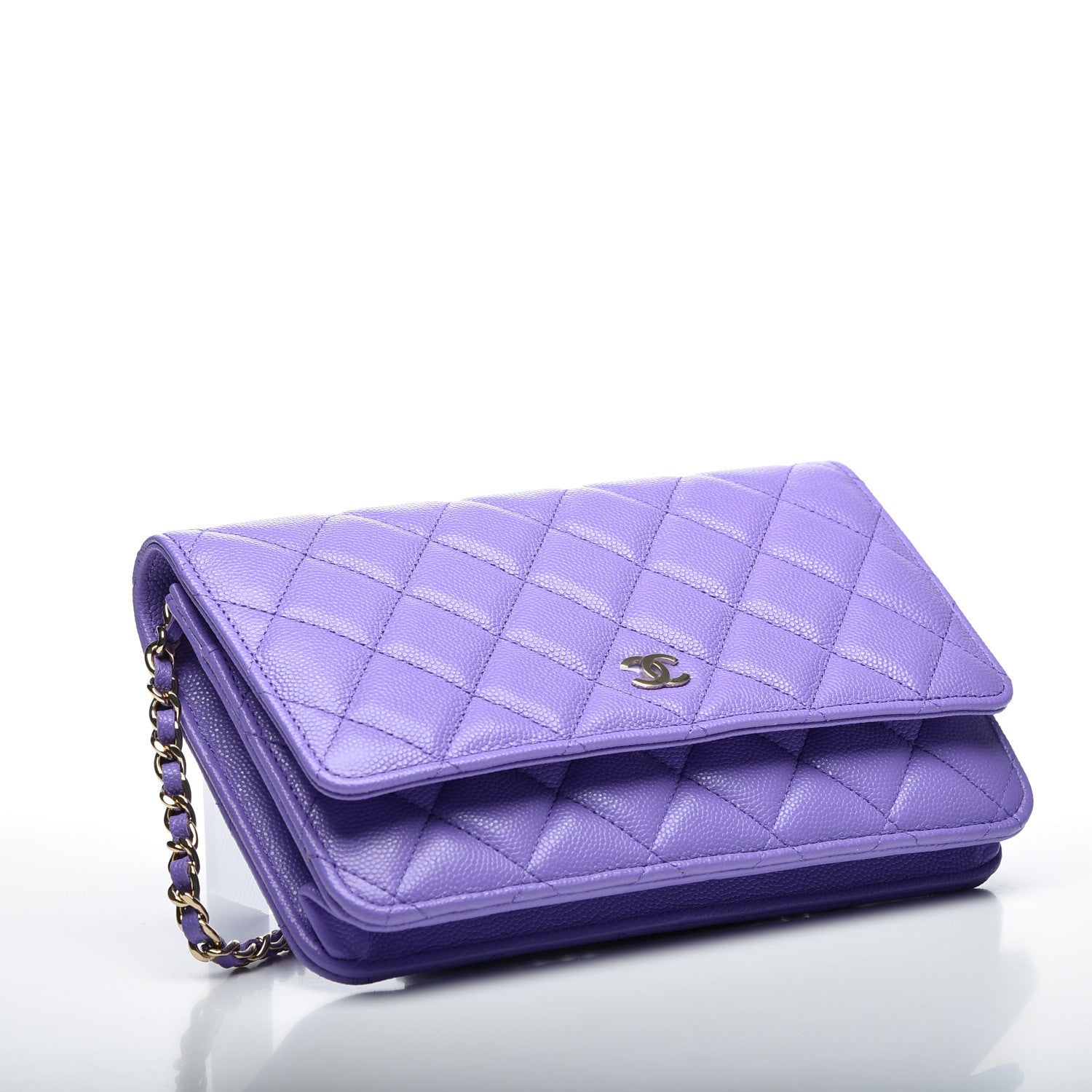 Chanel Caviar Quilted Wallet On Chain WOC Purple 3 of 9