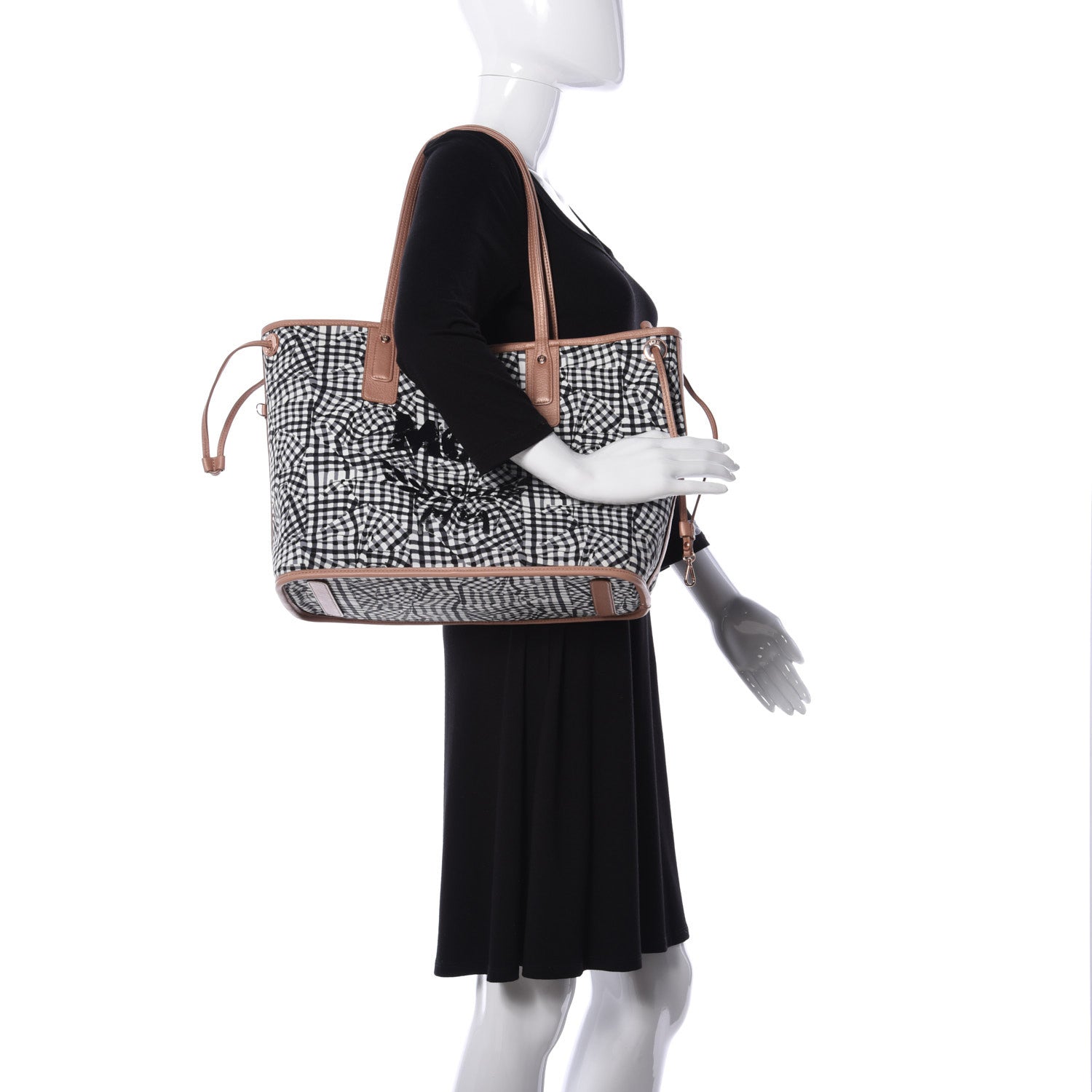 MCM Metallic Visetos Medium Liz Reversible Shopper Tote Champagne Gold 3 of 16