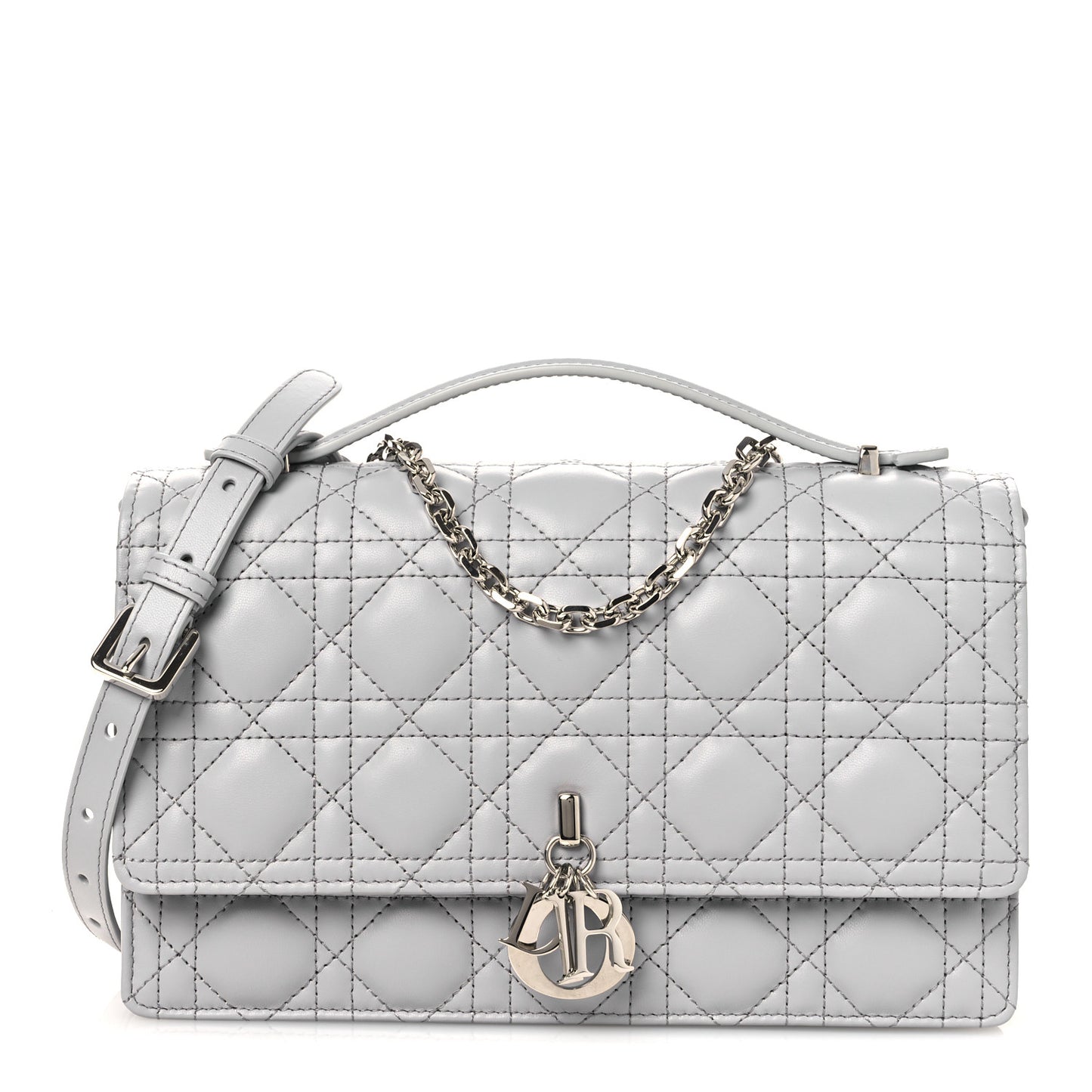 Lambskin Cannage My Dior Top Handle Bag Cloud Blue