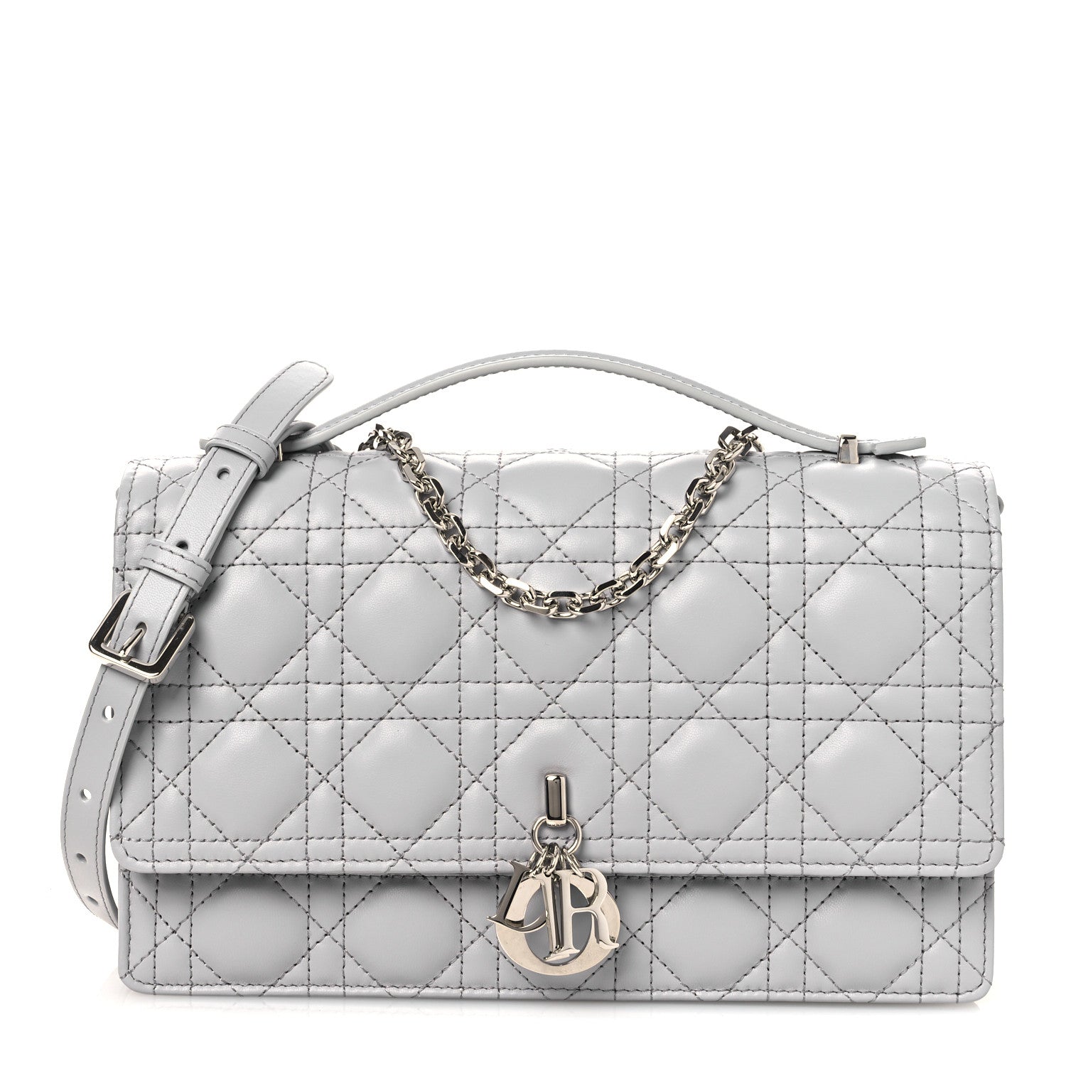 Christian Dior Lambskin Cannage My Dior Top Handle Bag Cloud Blue 1 of 10