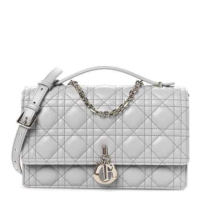 Christian Dior Lambskin Cannage My Dior Top Handle Bag Cloud Blue 1 of 10