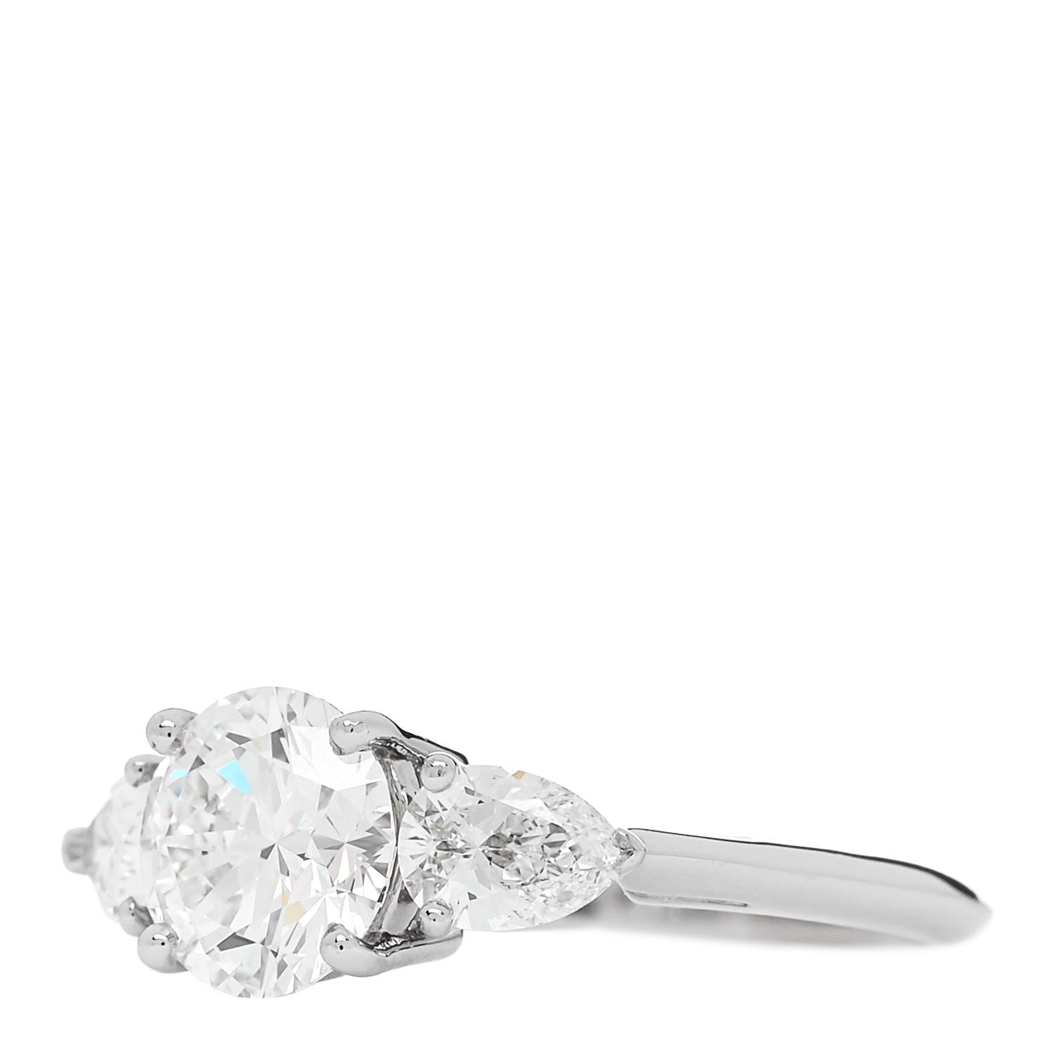 Tiffany Platinum Diamond 1.91ctw Three Stone Engagement Ring 52 6 3 of 7