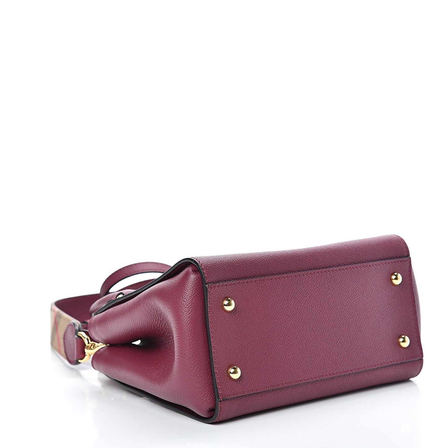 Soft Grain Calfskin Small Buckle Tote Dark Plum