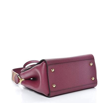 Burberry Soft Grain Calfskin Small Buckle Tote Dark Plum 3 of 10
