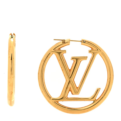 Louis Vuitton Metal Louise Hoop Earrings Gold 1 of 7