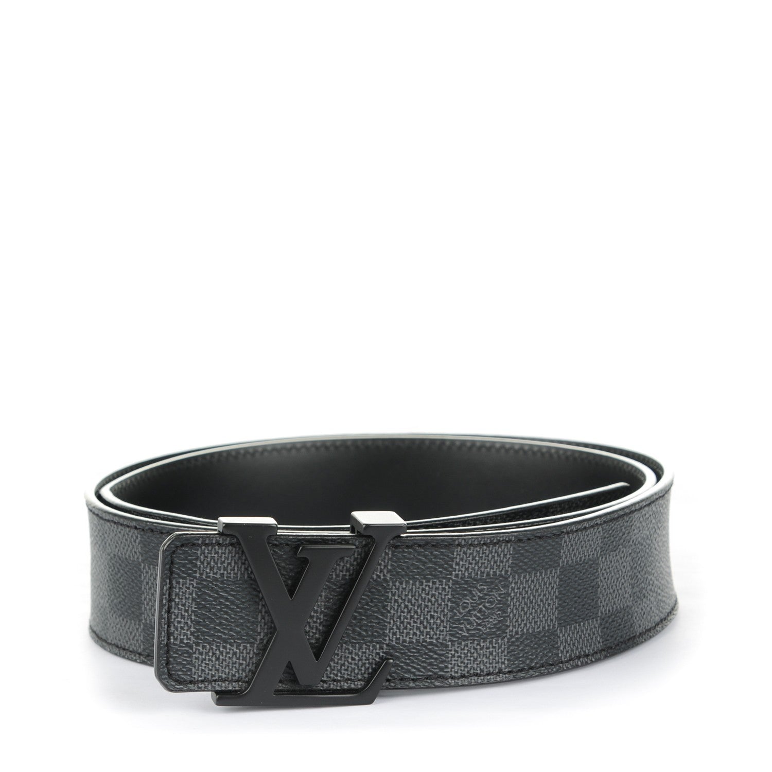 Louis Vuitton Damier Graphite 40mm LV Initiales Belt 95 38 1 of 7