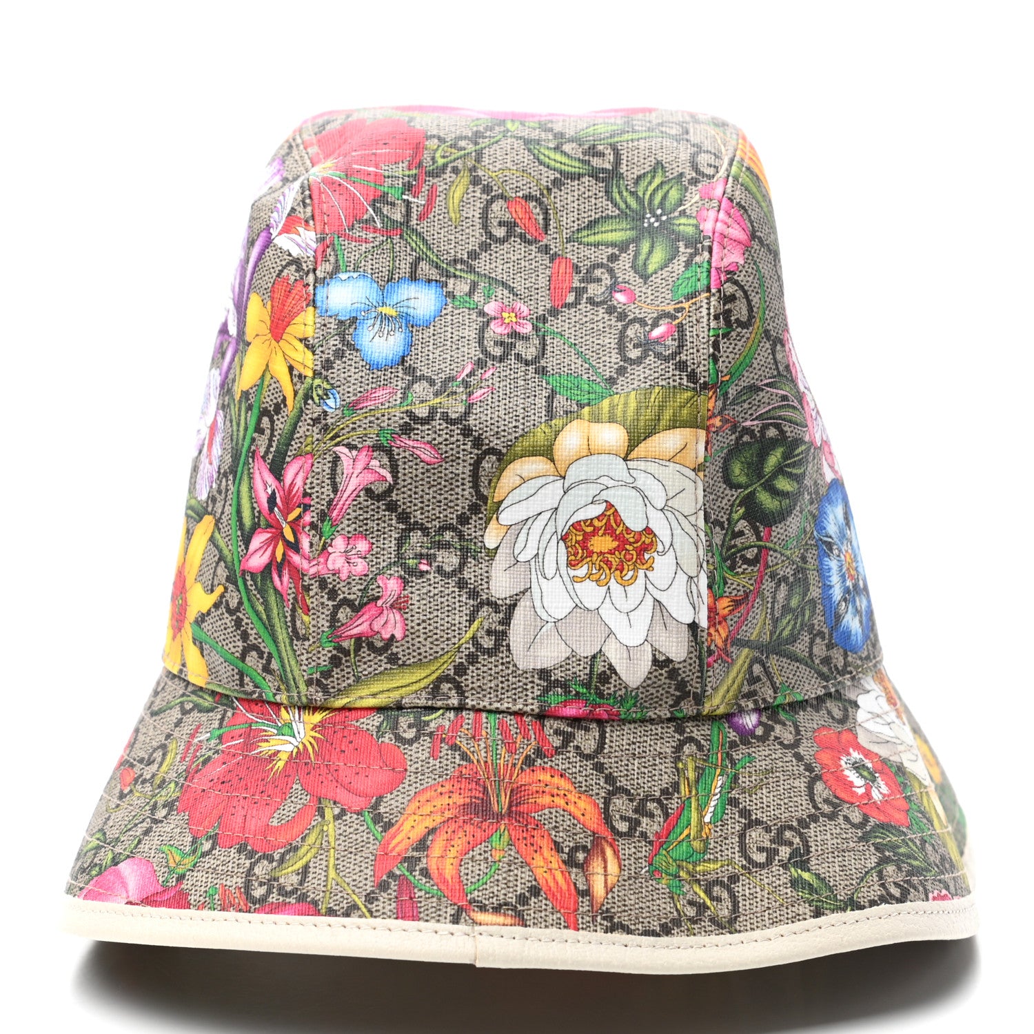 Gucci GG Supreme Monogram Flora Fedora Hat M White 3 of 9