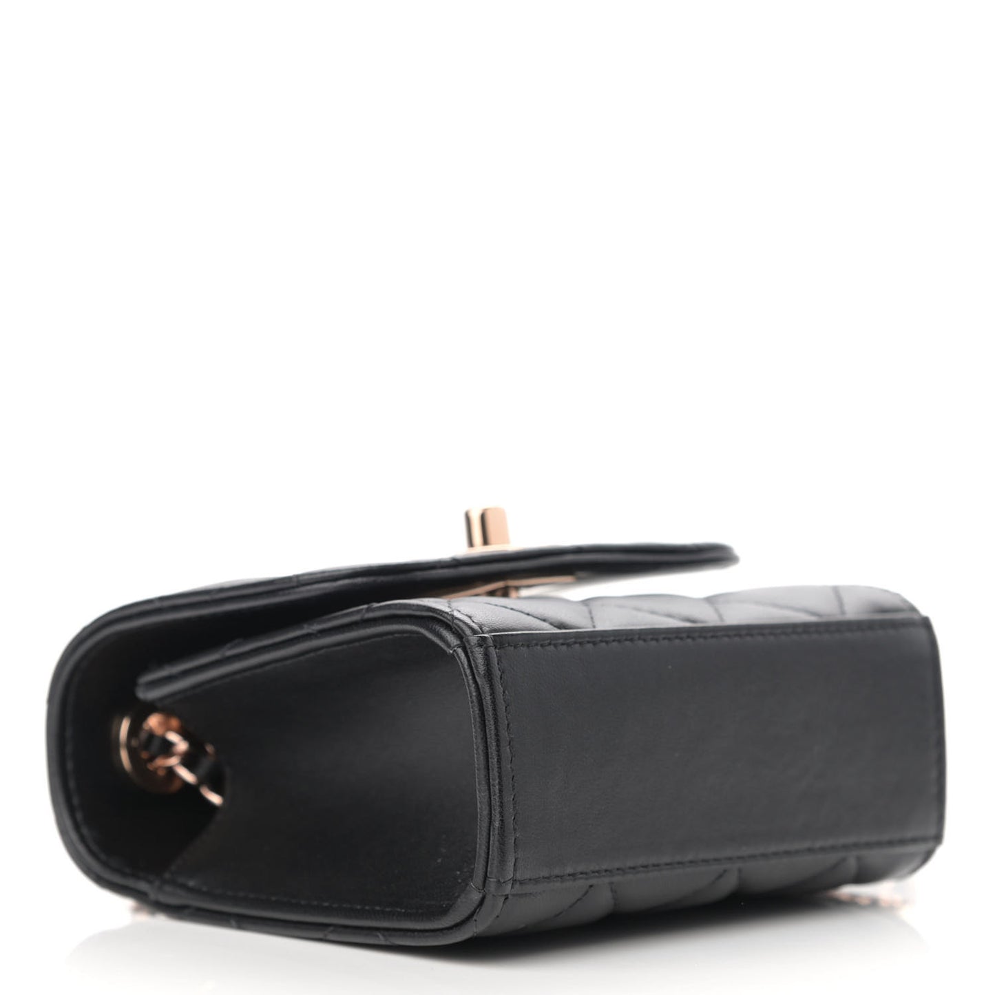 Lambskin Quilted Mini Trendy CC Clutch With Chain Black