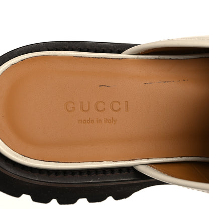 Gucci Cordovan Lux Horsebit Platform Mules 37 Mystic White 9 of 10