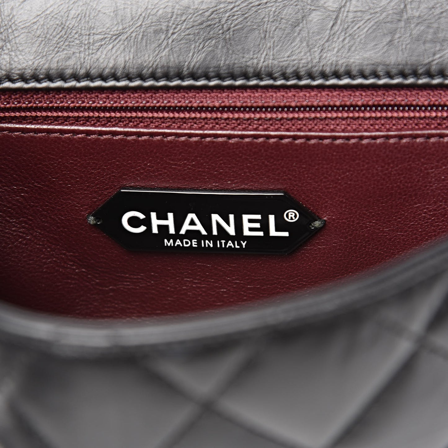 Aged Calfskin Quilted 2.55 Reissue Mini Hanger Flap Black