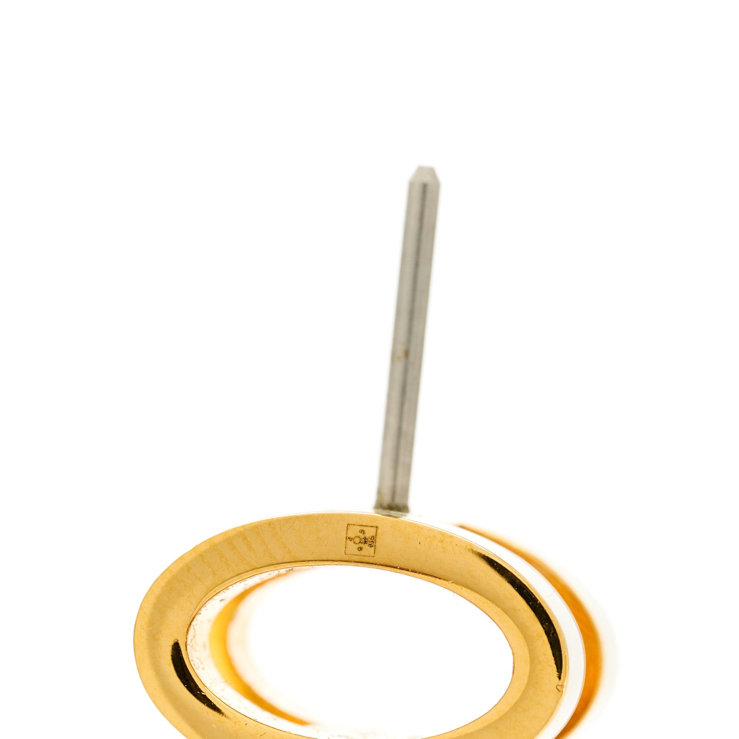 Hermes Gold Lacquered Mini Pop H Earrings White 4 of 5