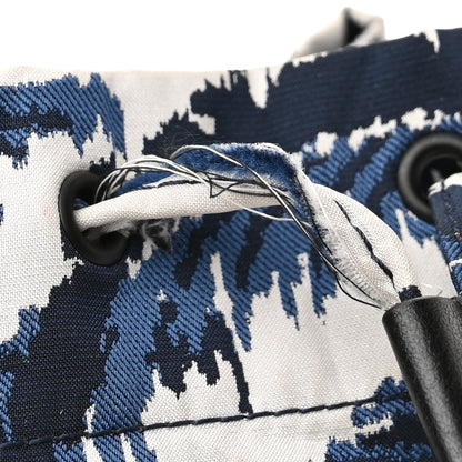 Christian Dior Technical Fabric Embroidered Palm Tree Toile De Jouy DiorTravel Pouch Blue 11 of 12