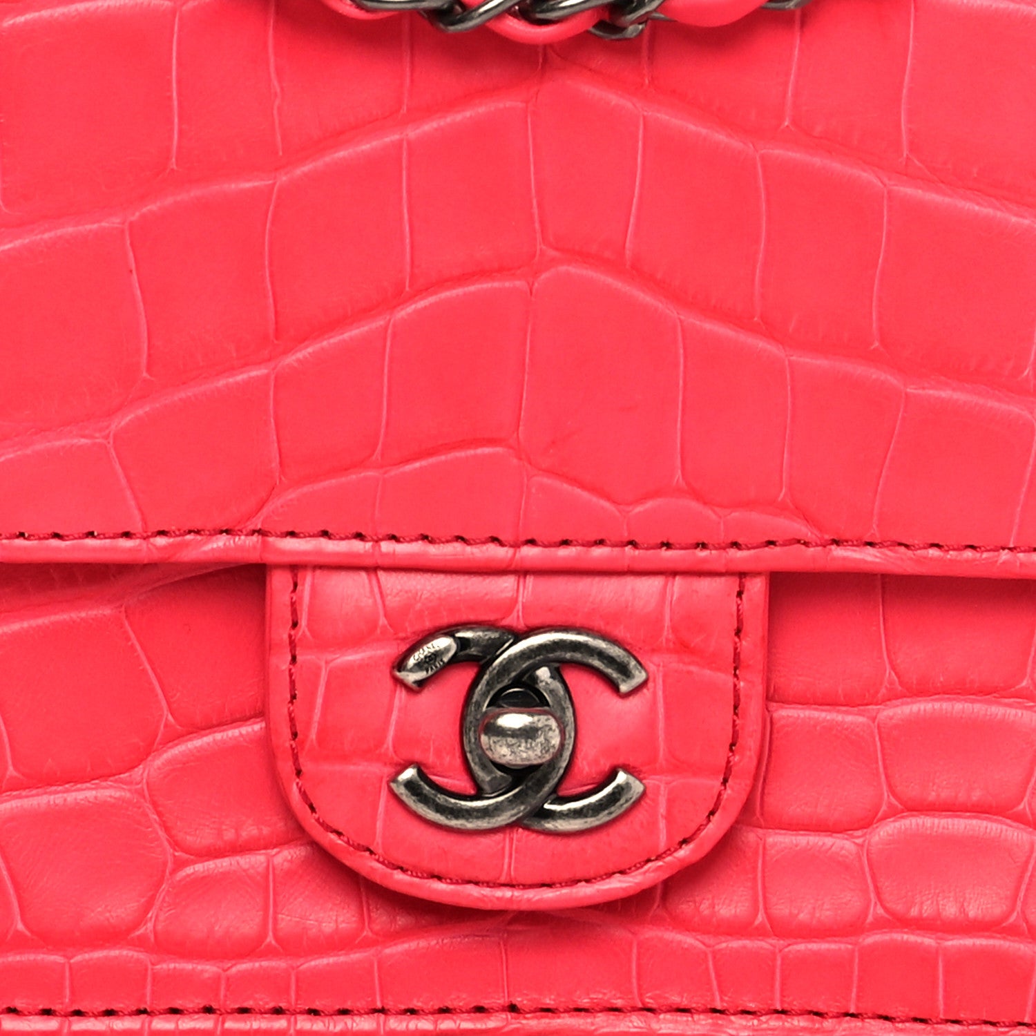 Chanel Alligator Stitched Mini Flap Pink 7 of 10