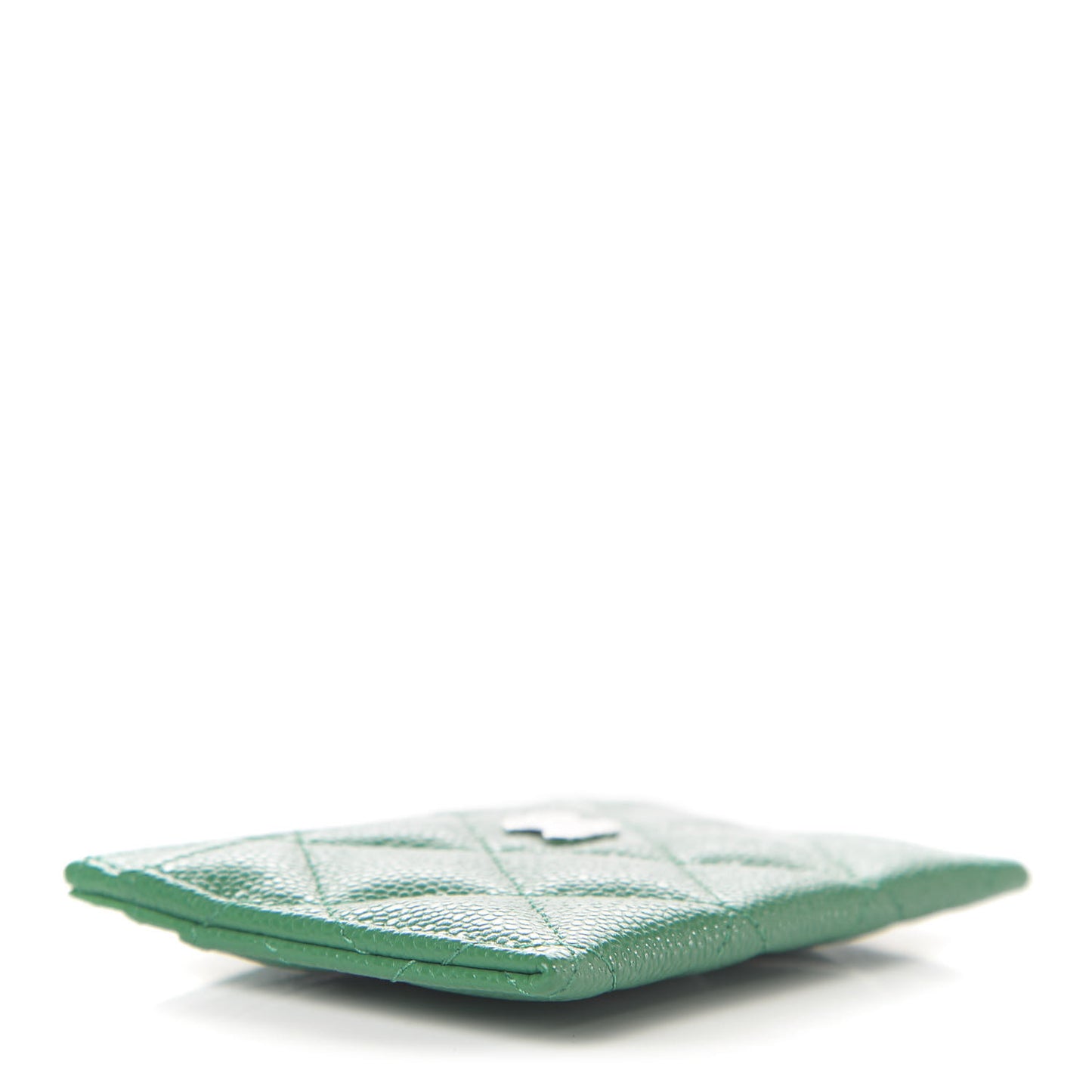 Caviar Quilted Card Holder Green