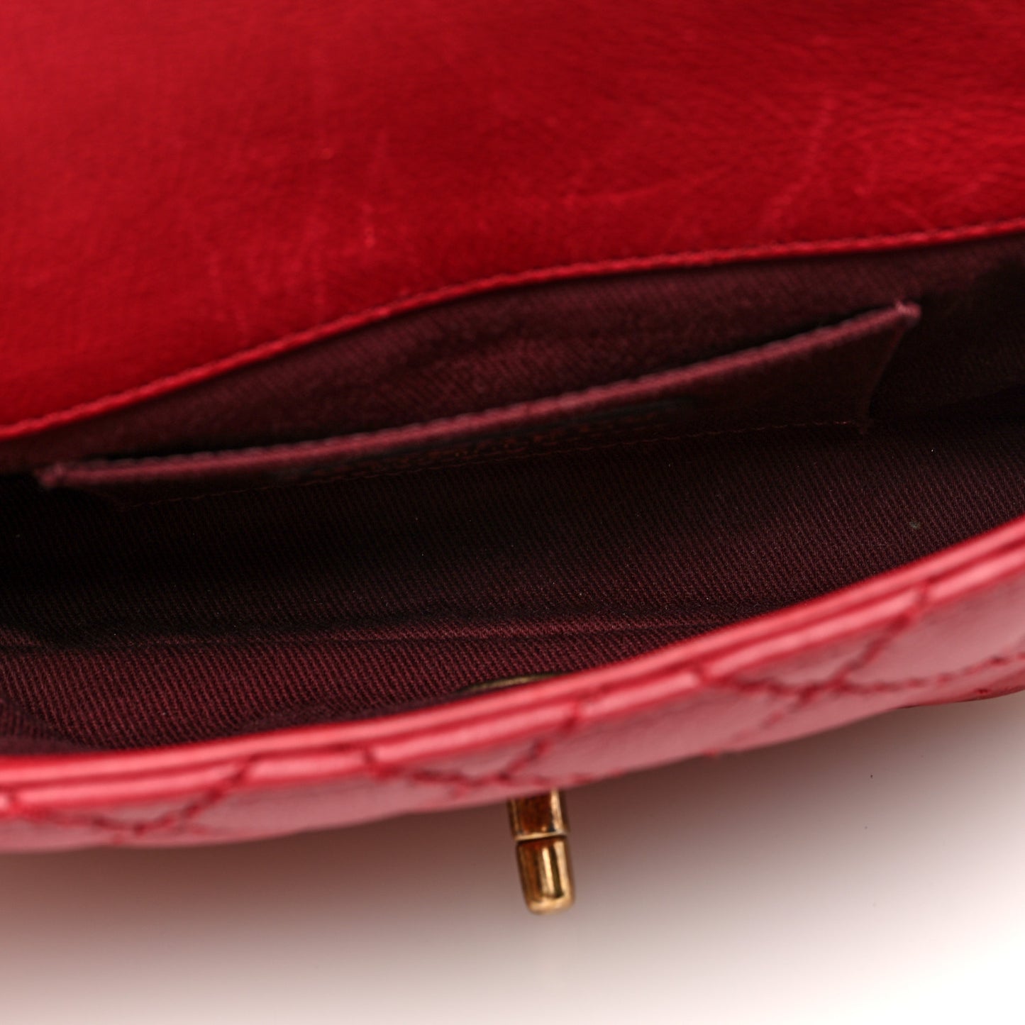 Calfskin Quilted Mini Urban Day Flap Red