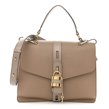 Chloe Grained Deerskin Shiny Calfskin Large Aby Day Shoulder Bag Motty Grey 1 of 16