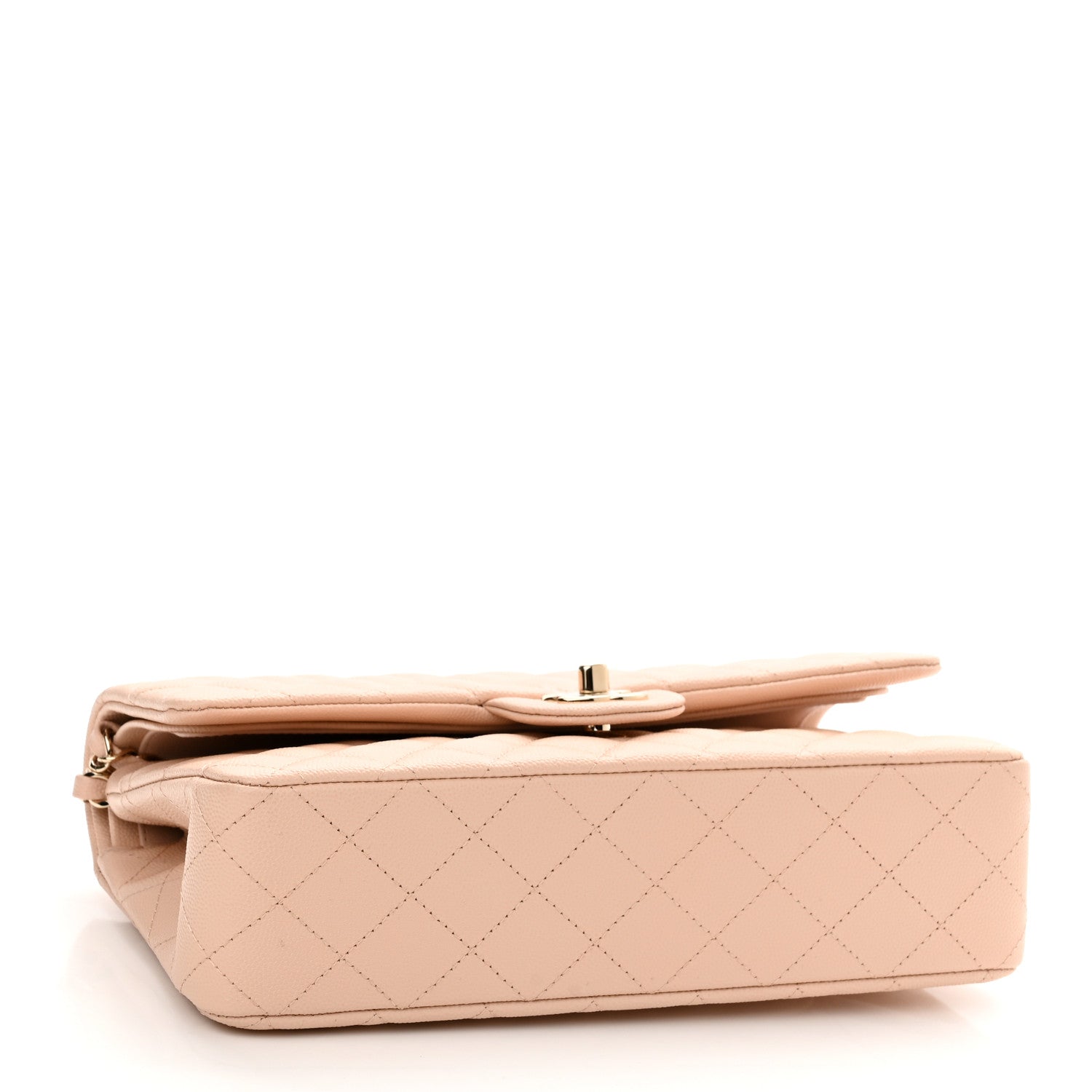 Chanel Caviar Quilted Medium Double Flap Light Beige 4 of 11