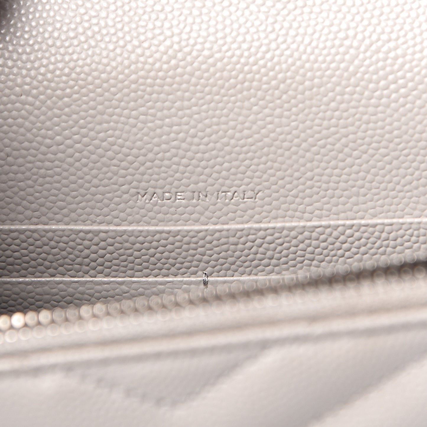 Grain De Poudre Matelasse Chevron Monogram Envelope Chain Wallet Fog