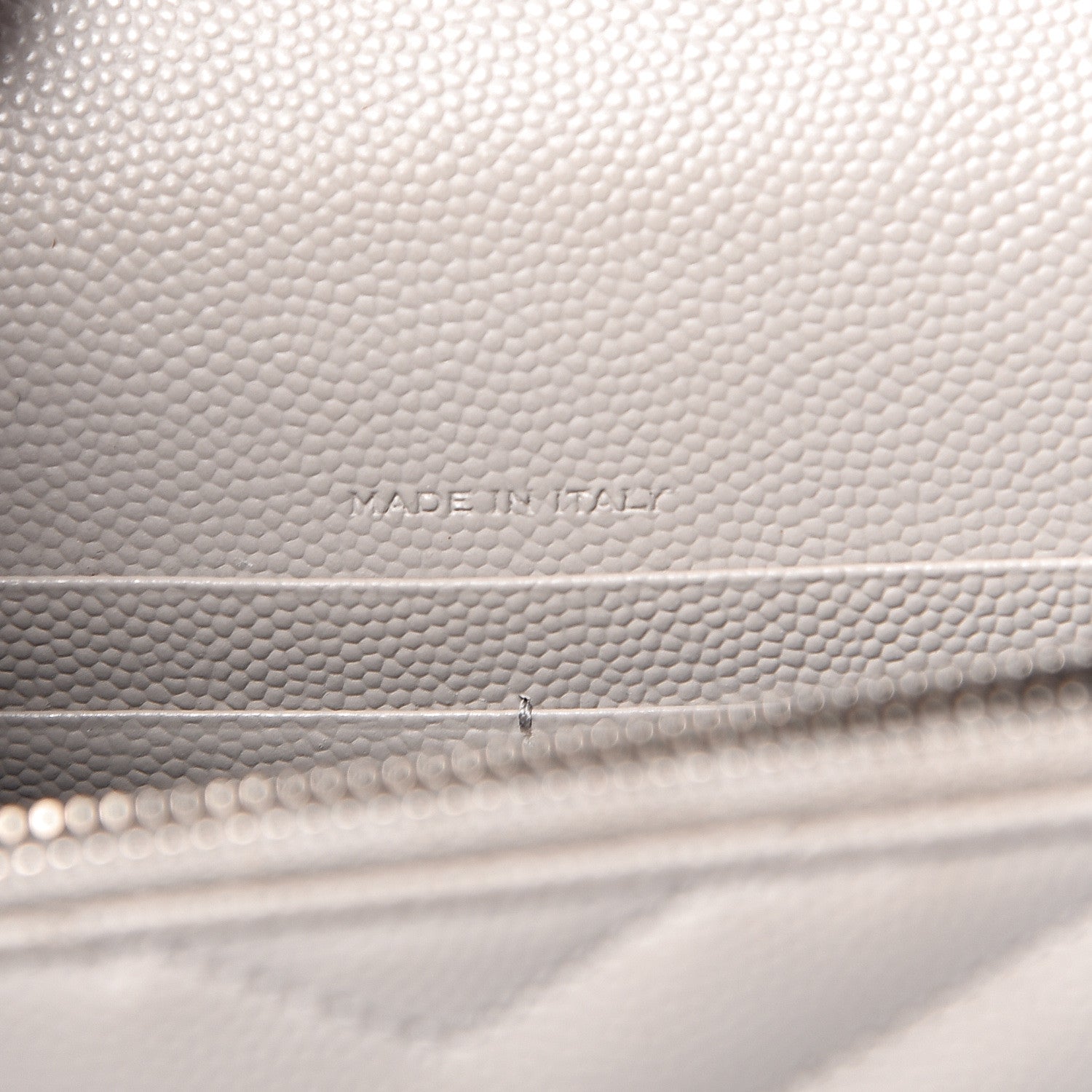 Saint Laurent Grain De Poudre Matelasse Chevron Monogram Envelope Chain Wallet Fog 7 of 14
