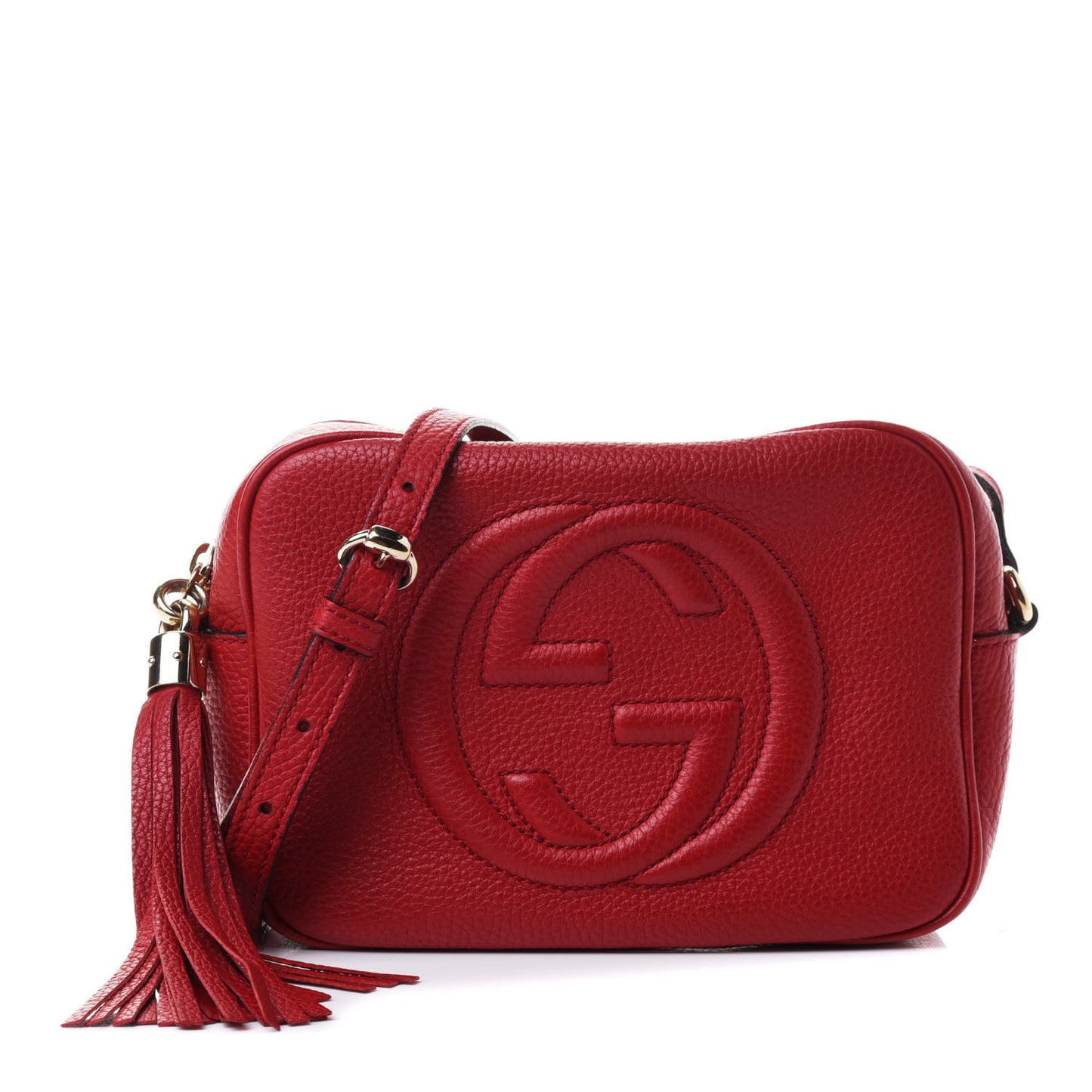 Pebbled Calfskin Small Soho Disco Bag Tabasco Red