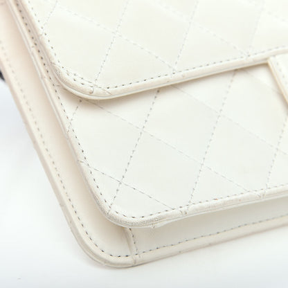 Chanel Lambskin Quilted Medium Crossing Times Flap Dark White 10 of 13