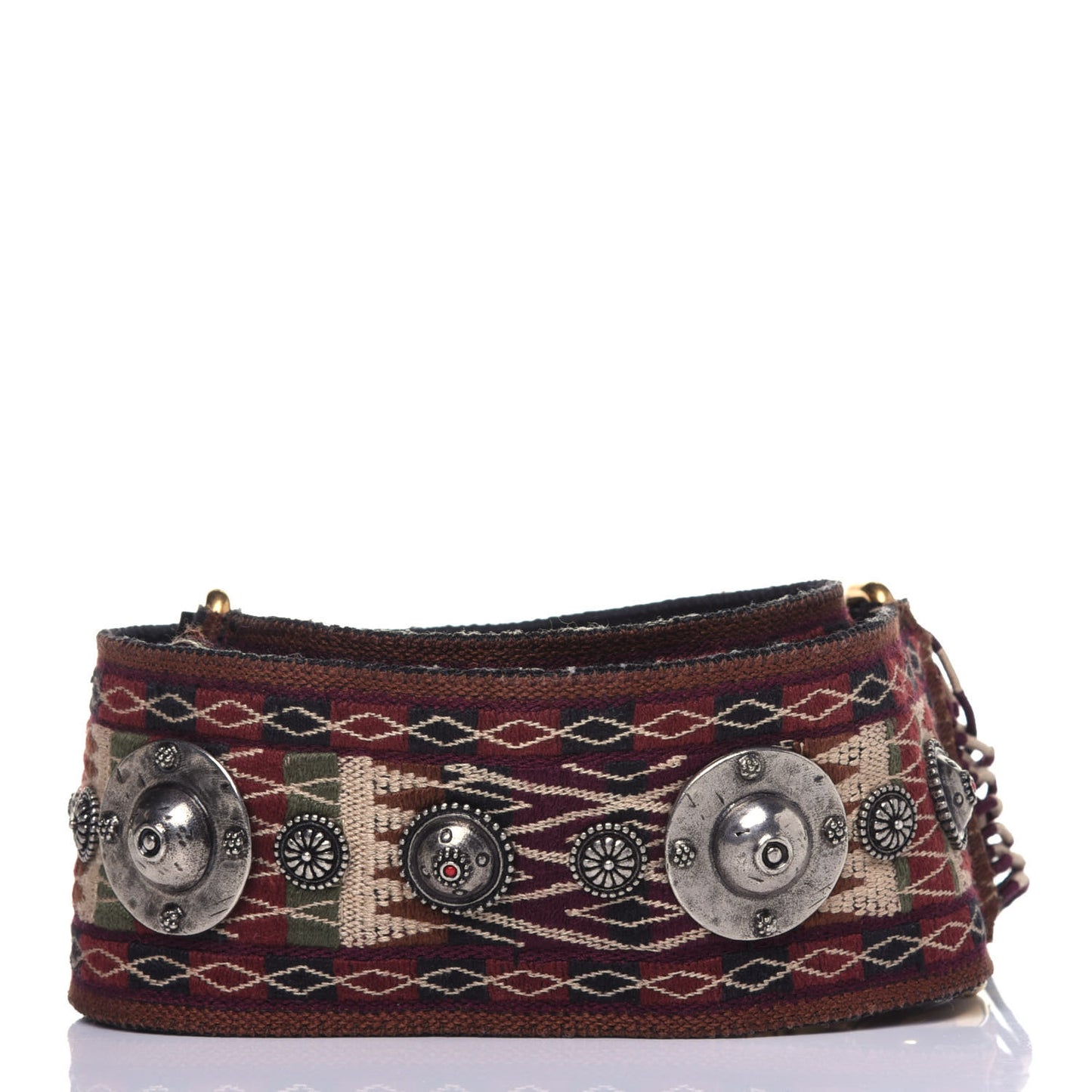 Canvas Studded Bohemian-Inspired Shoulder Strap Black