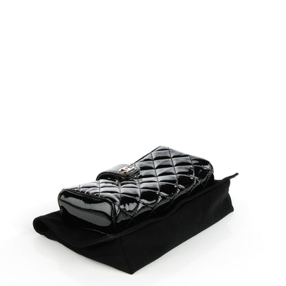Chanel Patent Quilted Mini Phone Holder Clutch Black 4 of 8