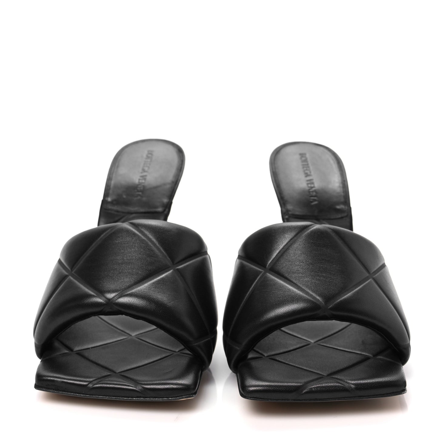 Nappa Quilted Rubber Lido Mule Sandals 41 Black