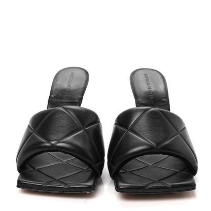 Bottega Veneta Nappa Quilted Rubber Lido Mule Sandals 41 Black 2 of 7