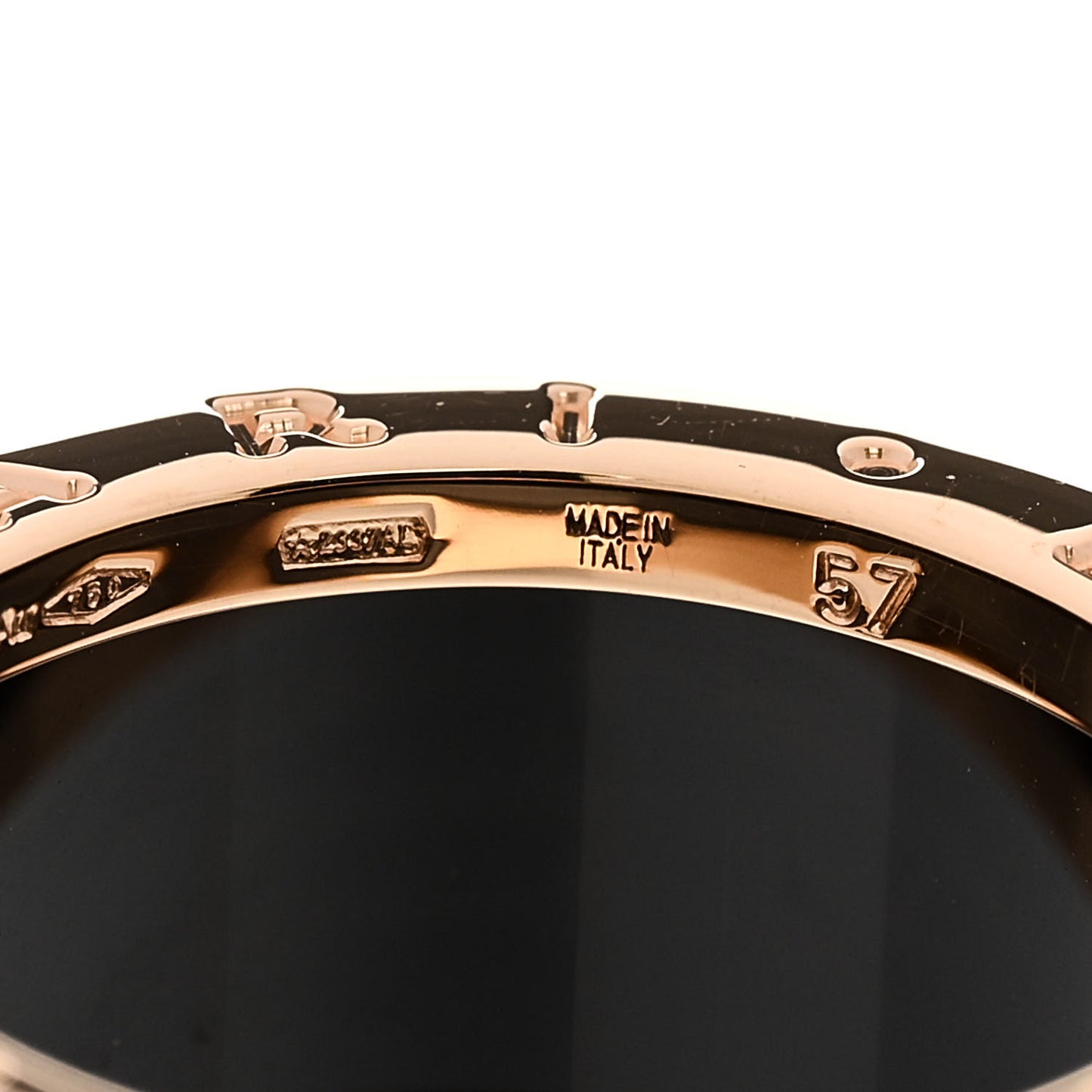 18K Rose Gold Black Ceramic B.Zero1 Four-Band Ring 57 8