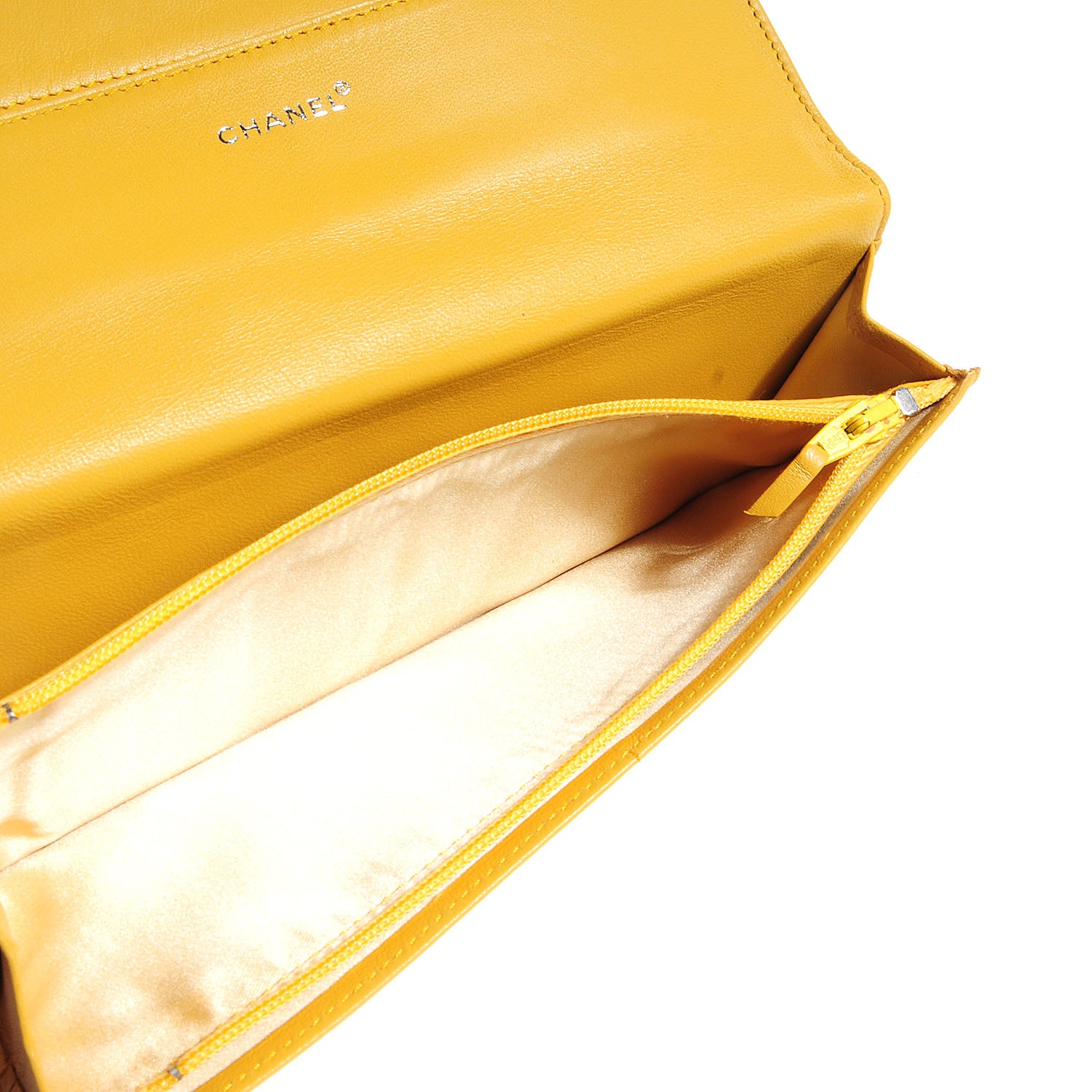 Chanel Nylon Travel Flap Wallet Yellow 5 of 9