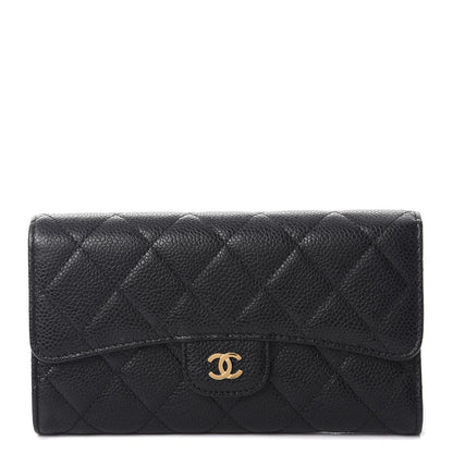Chanel Caviar Quilted Large Flap Wallet Black 1 of 9